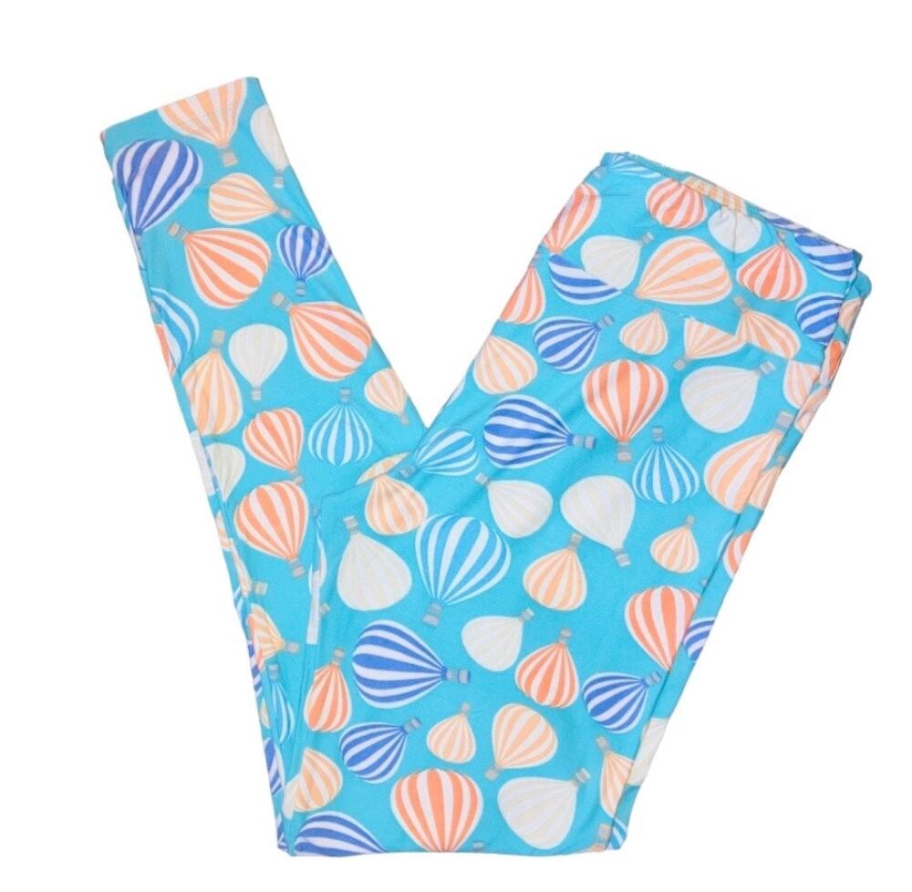 Tall & Curvy Lularoe Hot Air Balloon Light Blue Leggings